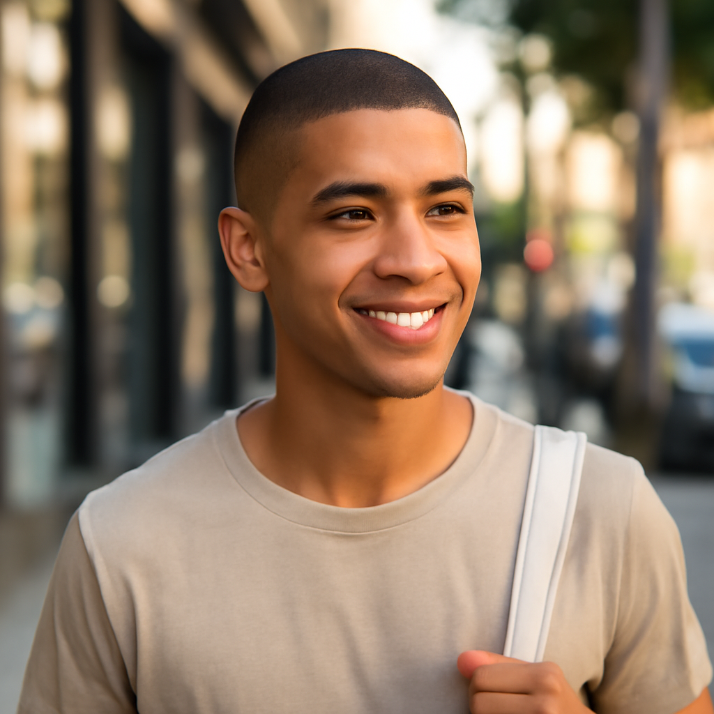 8 guard buzz cut - Front View