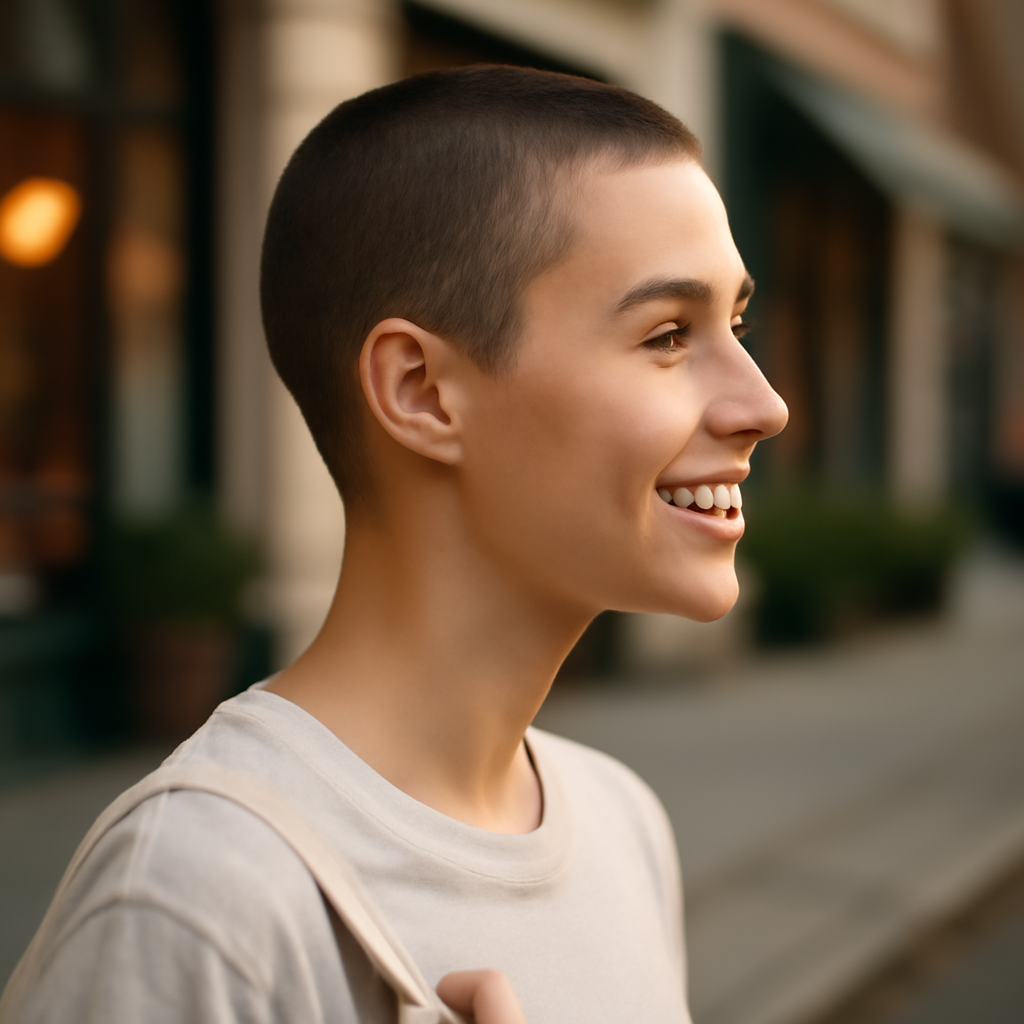 8 guard buzz cut - Side View