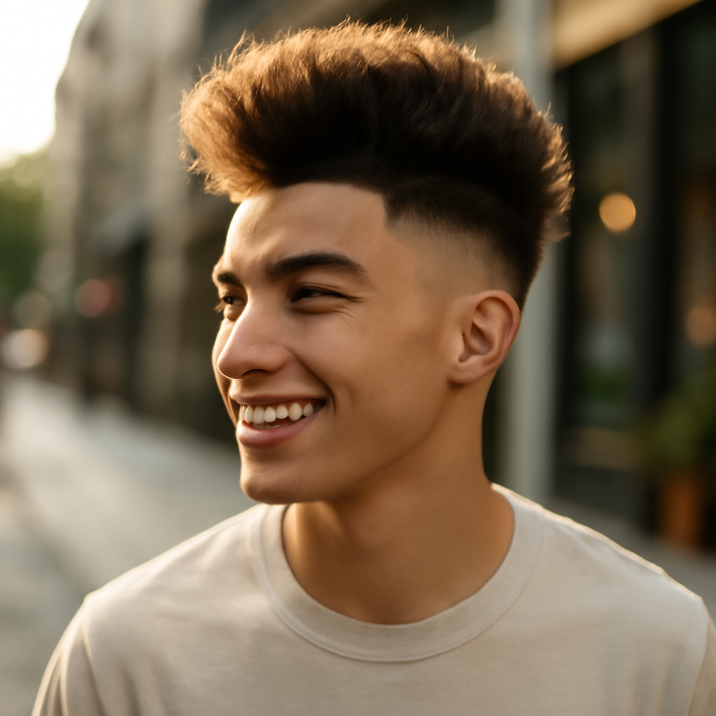 blowout fade - 3/4 Profile View