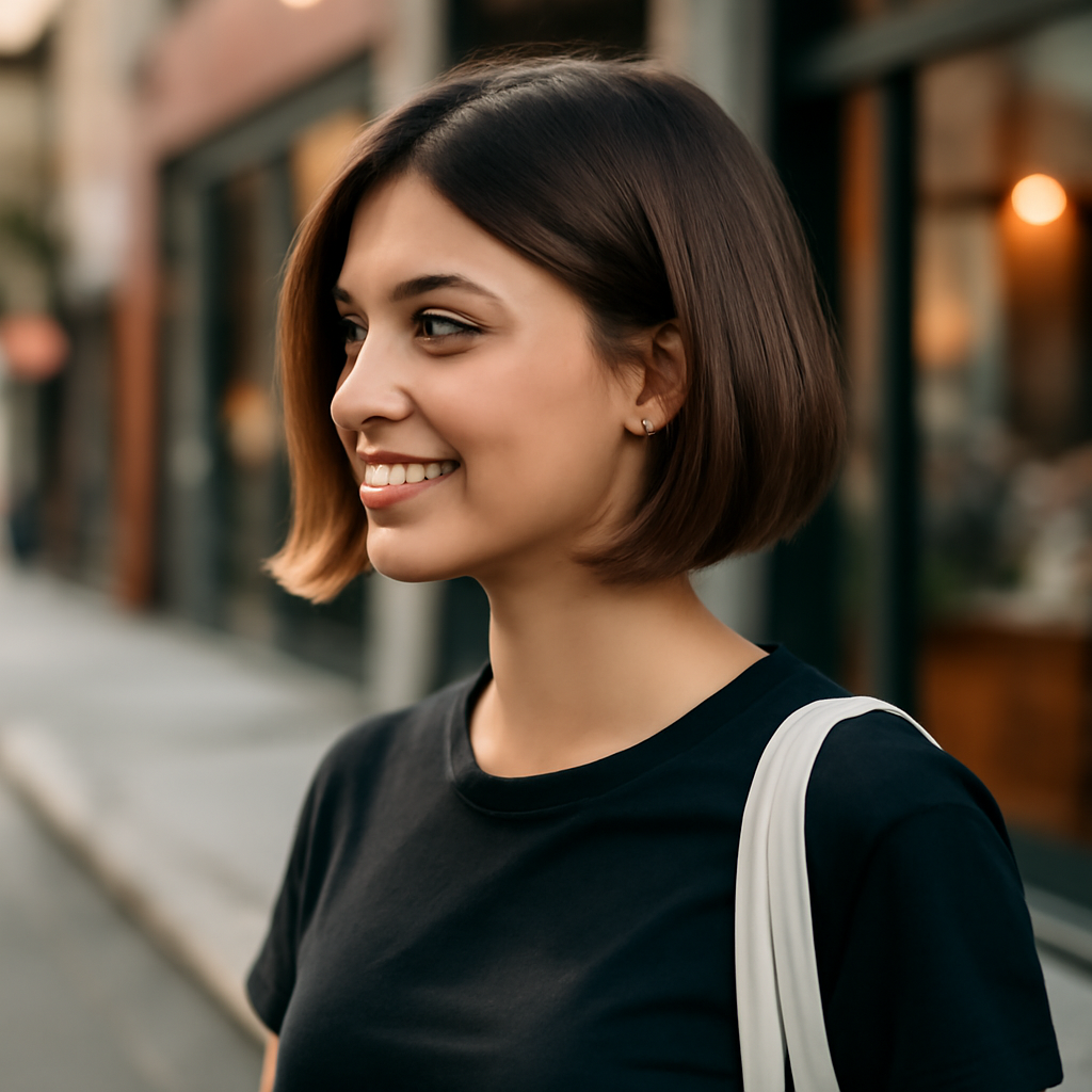 bob haircut - 3/4 Profile View