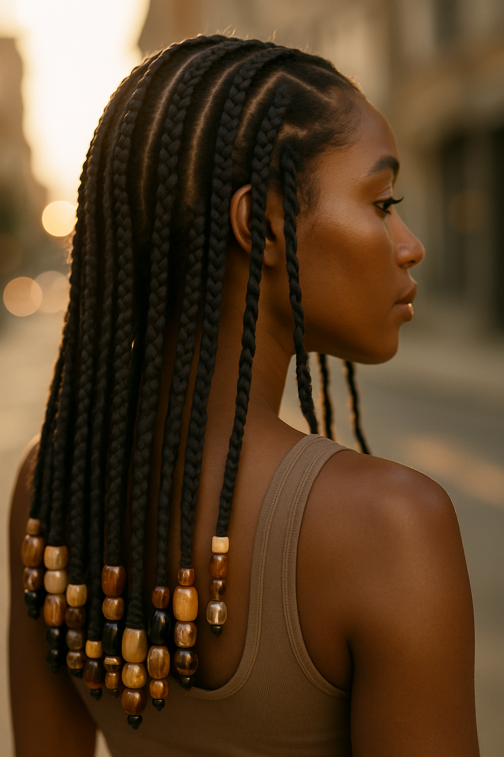 Box Braids with Beads: The Playful, Protective Style You’ll Wear On Repeat - Back View