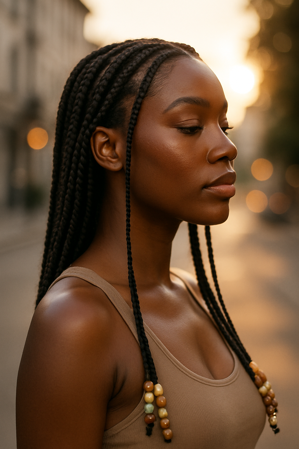 Box Braids with Beads: The Playful, Protective Style You’ll Wear On Repeat - Side View