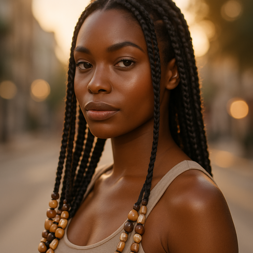 Box Braids with Beads: The Playful, Protective Style You’ll Wear On Repeat - 3/4 Profile
