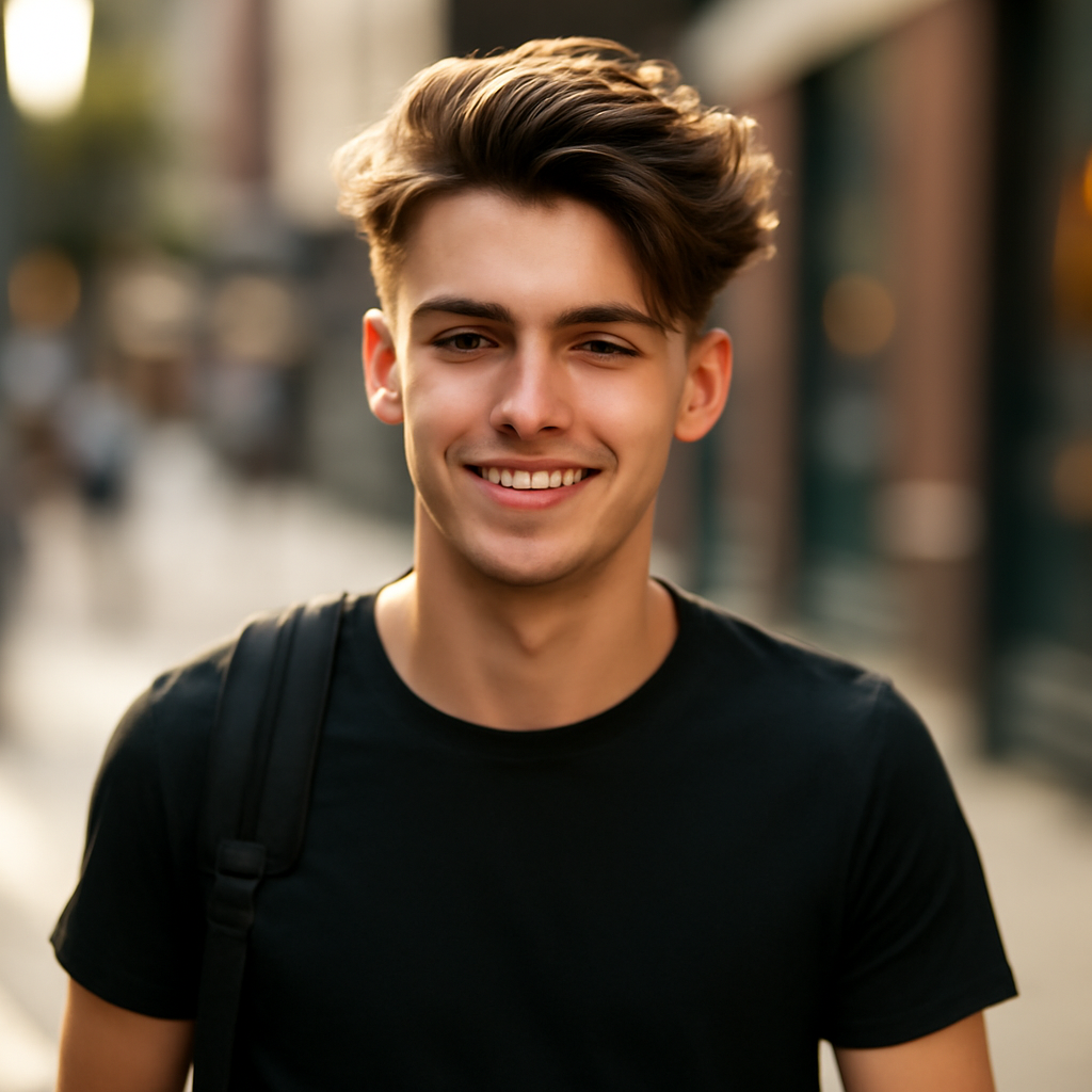 boys haircuts long on top - Front View