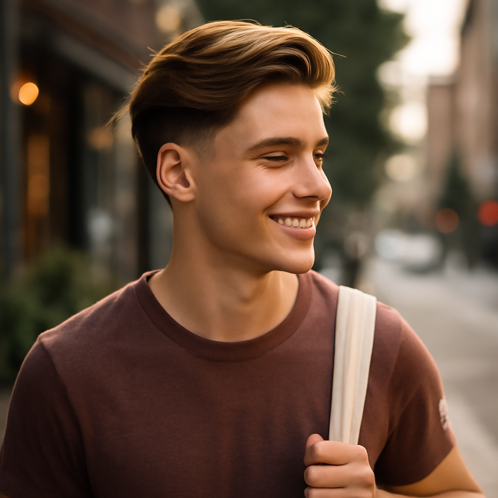 boys haircuts long on top - 3/4 Profile View