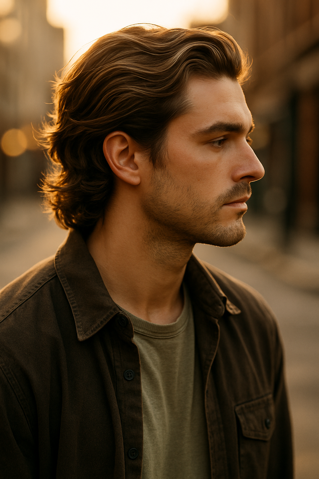 Bro Flow Haircut: The Effortlessly Cool Medium-Length Style Every Guy Wants - Side View