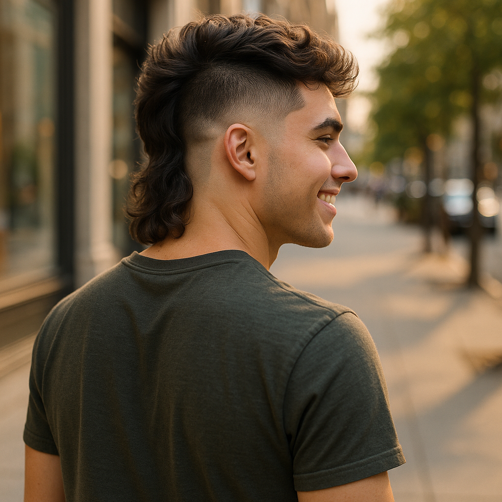 burst fade mullet - Back View