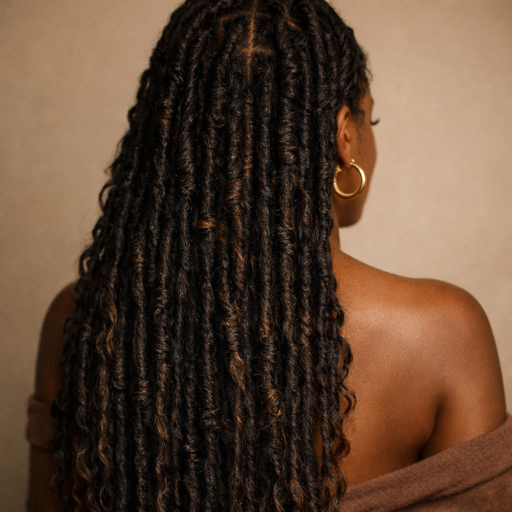 Butterfly Locs: The Soft, Textured Protective Style That Looks Effortlessly Luxe: protective styles - Back View
