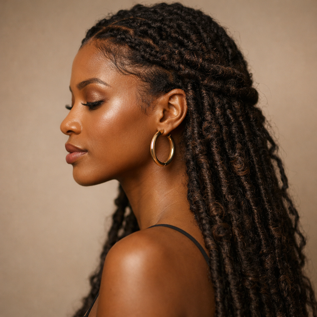 Butterfly Locs: The Soft, Textured Protective Style That Looks Effortlessly Luxe: protective styles - Side View