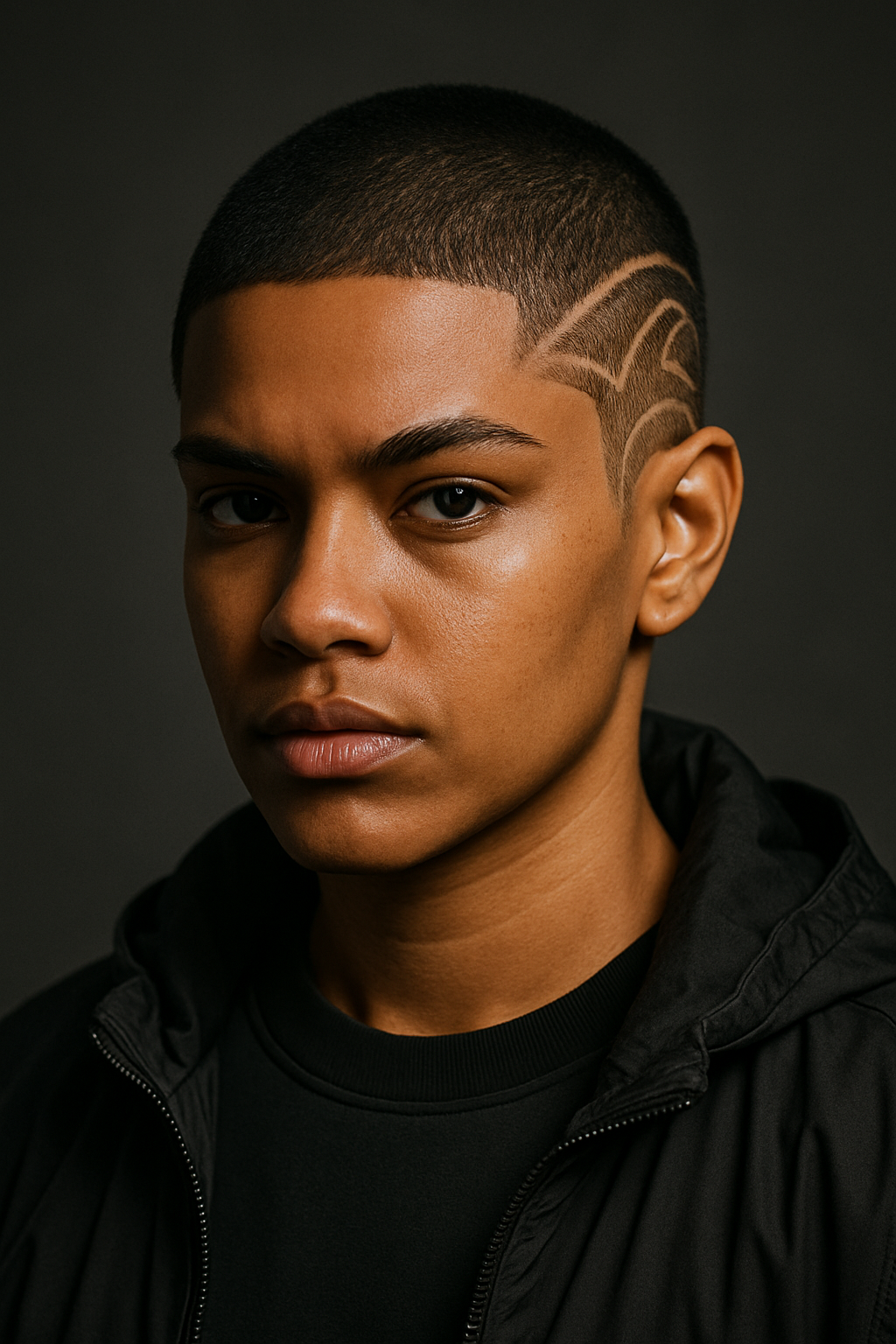 Buzz Cut with Design: Turn Your Hair into Modern Minimalist Art - Front View