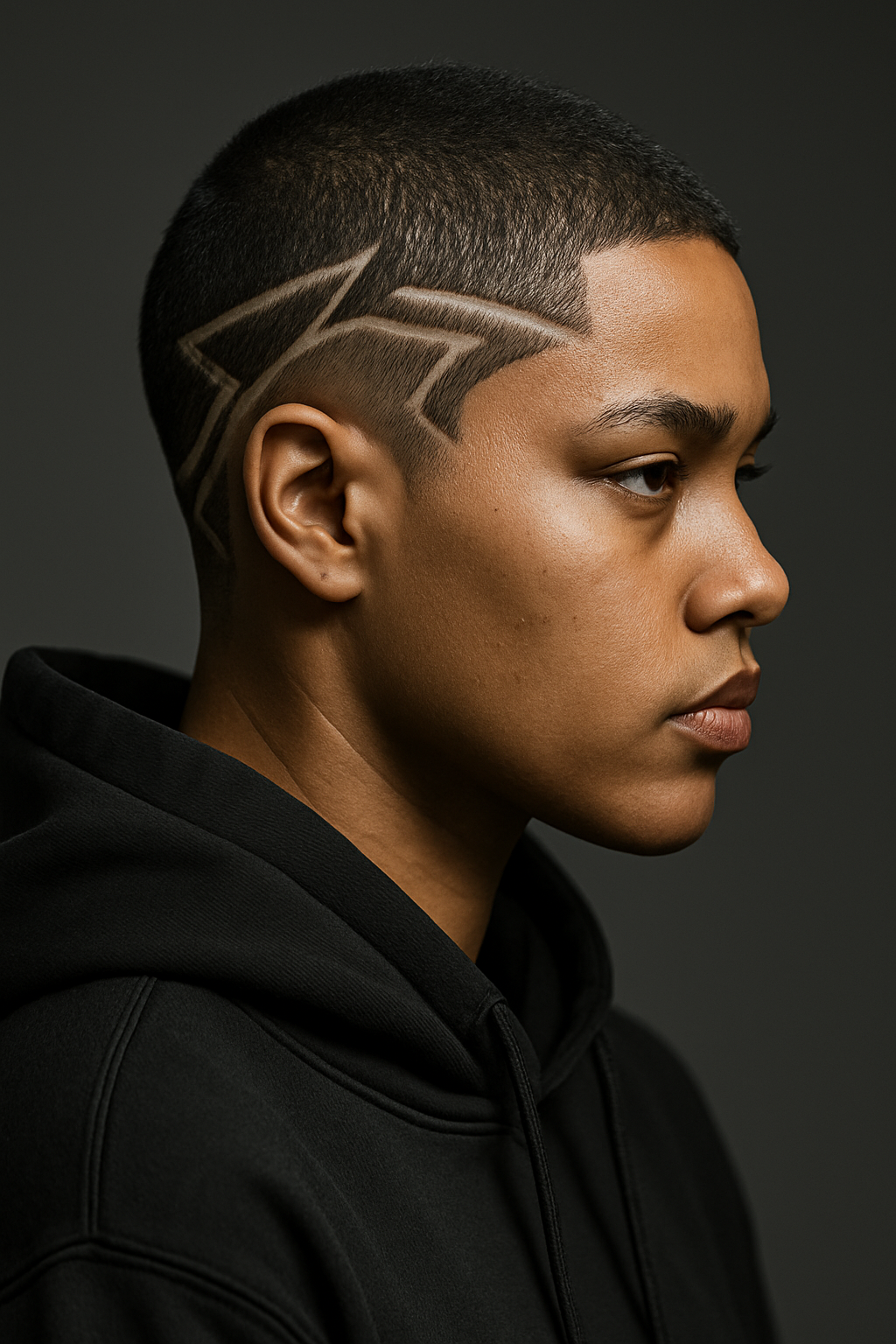 Buzz Cut with Design: Turn Your Hair into Modern Minimalist Art - 3/4 Profile
