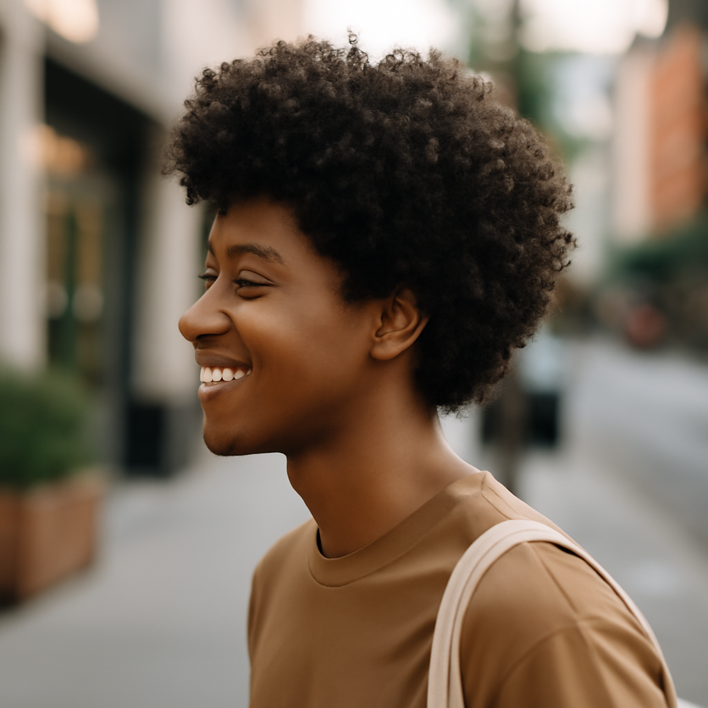 Curly Afro - Side View