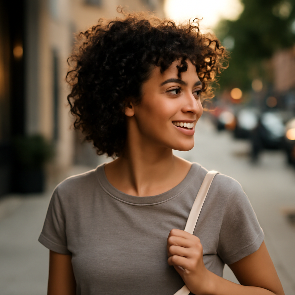 curly hairstyles - 3/4 Profile View