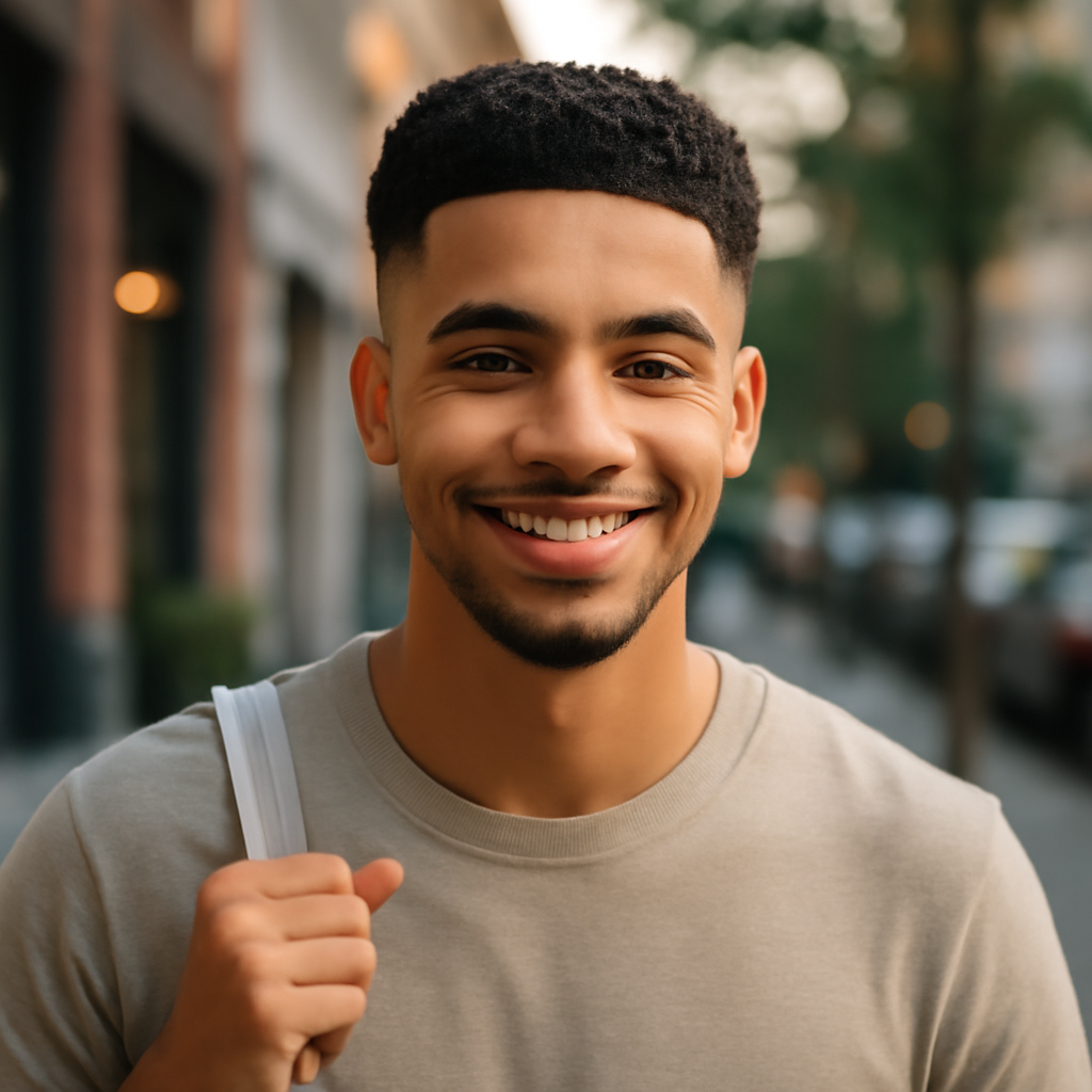 drop fade haircut - Front View