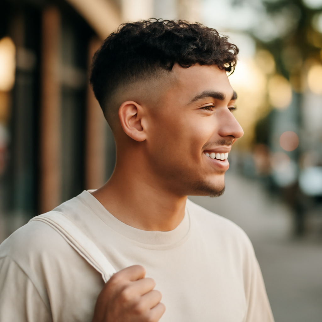 drop fade haircut - Side View