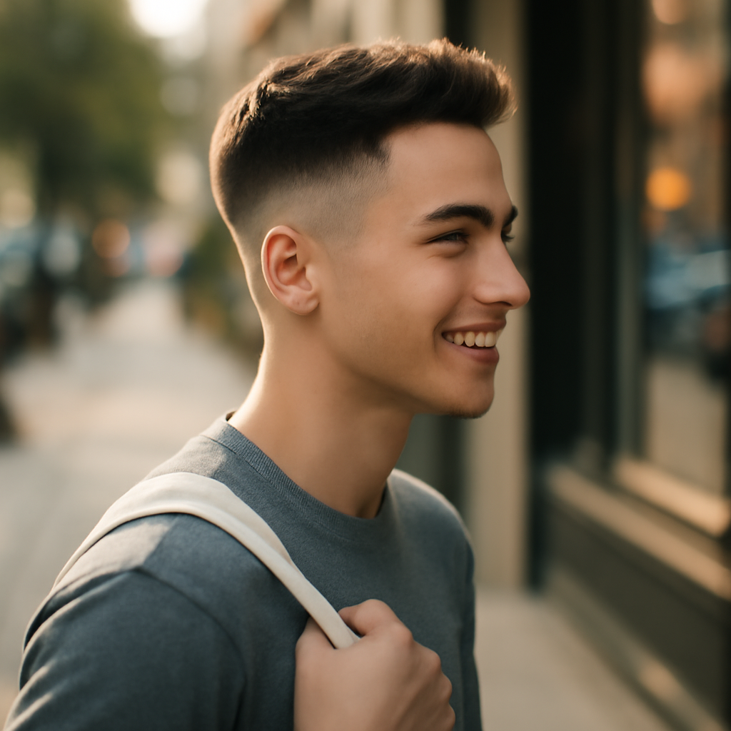 fade boys haircut - 3/4 Profile View