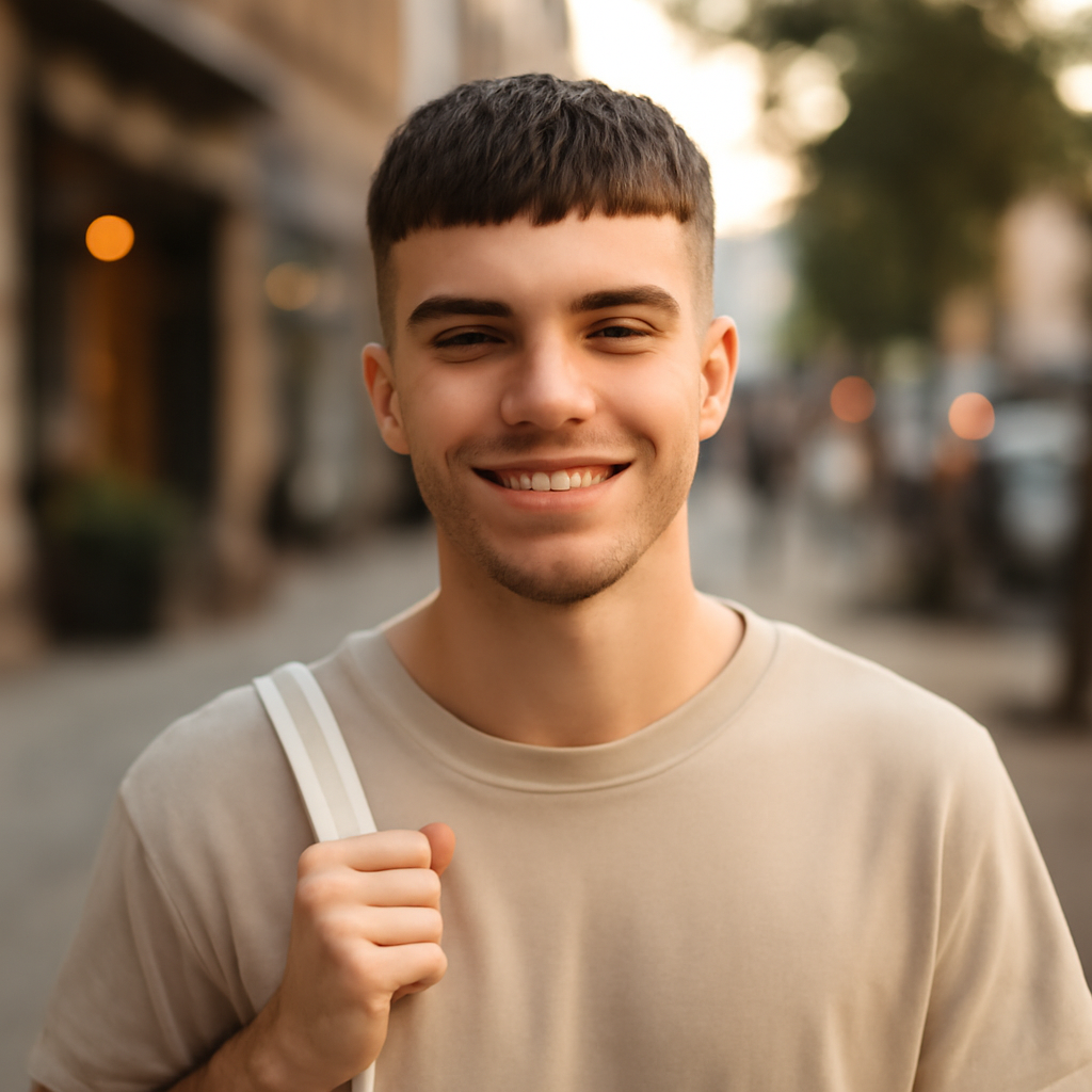 french crop haircut - Front View
