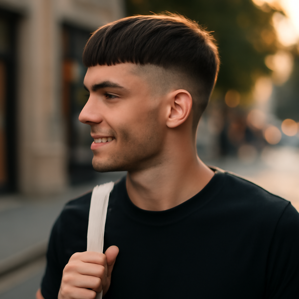 french crop haircut - Side View