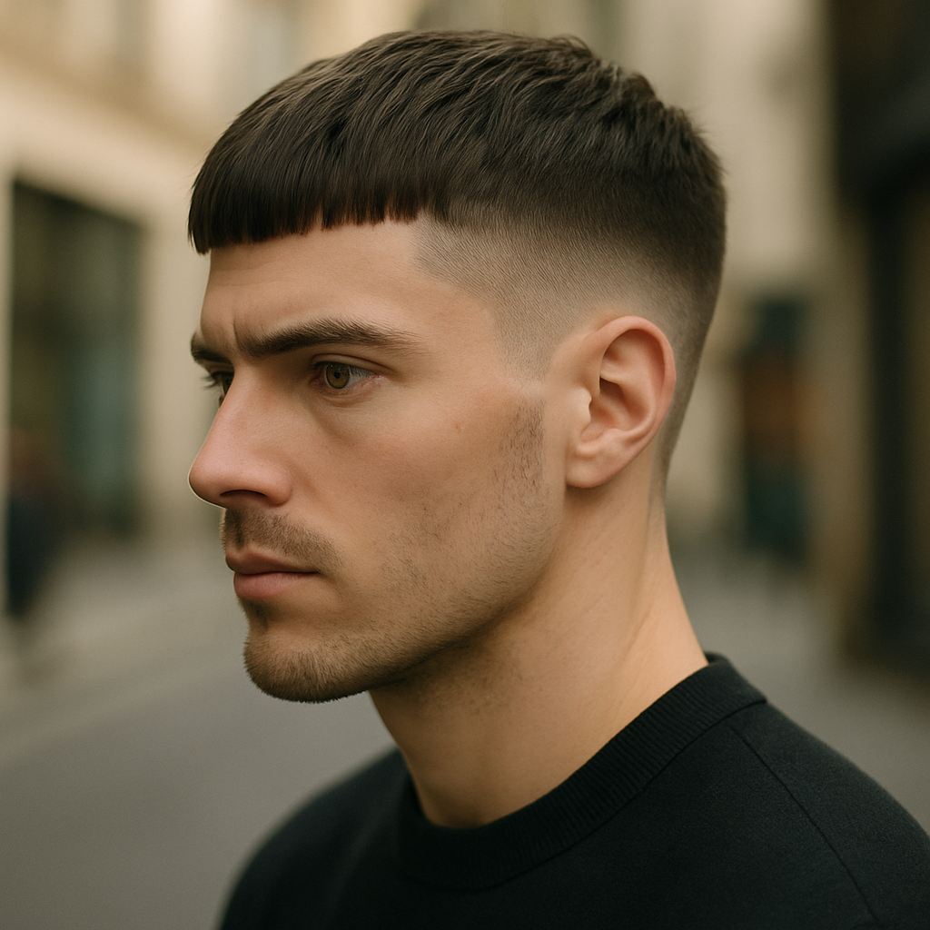 french crop - 3/4 Profile View