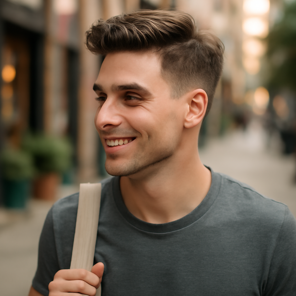 haircut for men - 3/4 Profile View