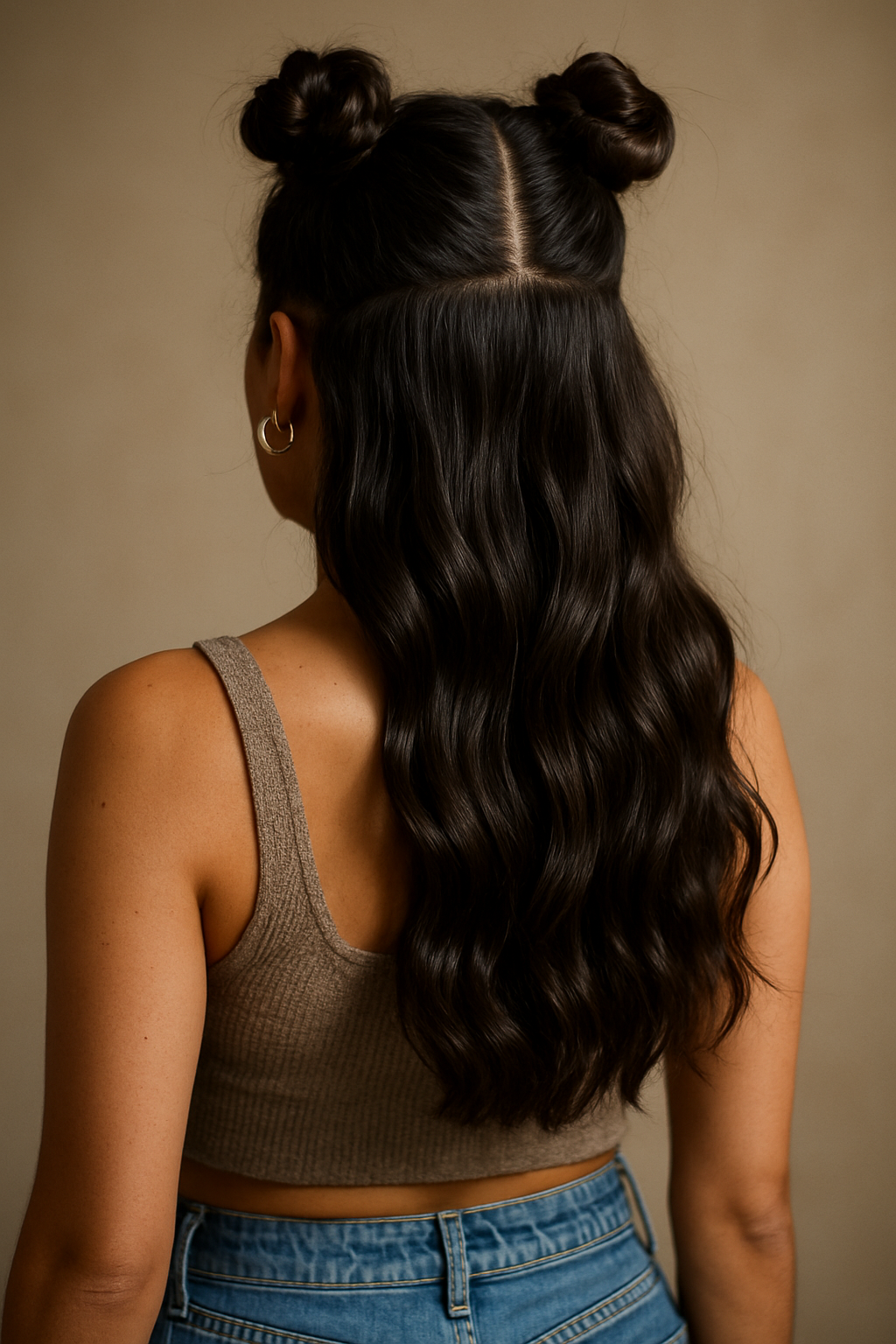 Half-Up Space Buns: The Playful, Flirty Style You Can Wear Anywhere - Back View