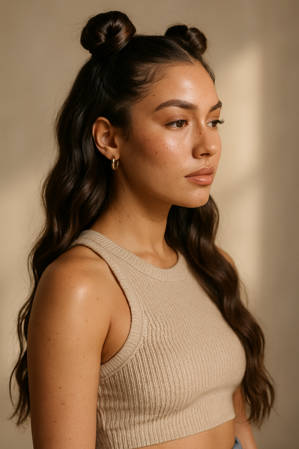 Half-Up Space Buns: The Playful, Flirty Style You Can Wear Anywhere - Side View