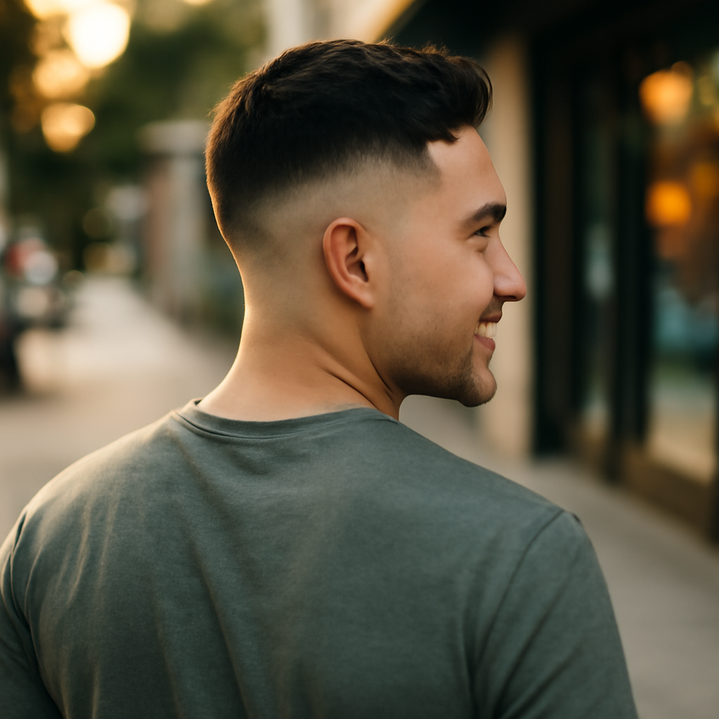 high fade haircut - Back View