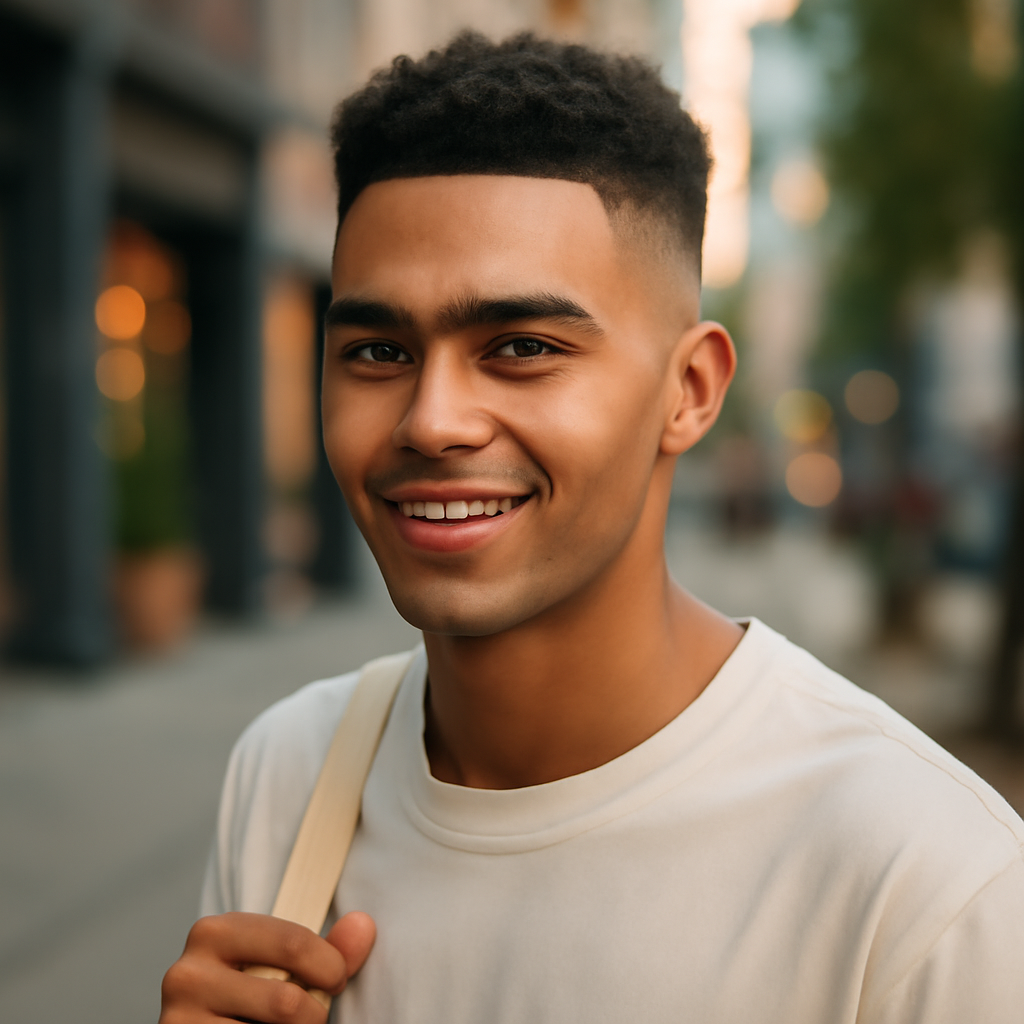 high fade haircut - Front View