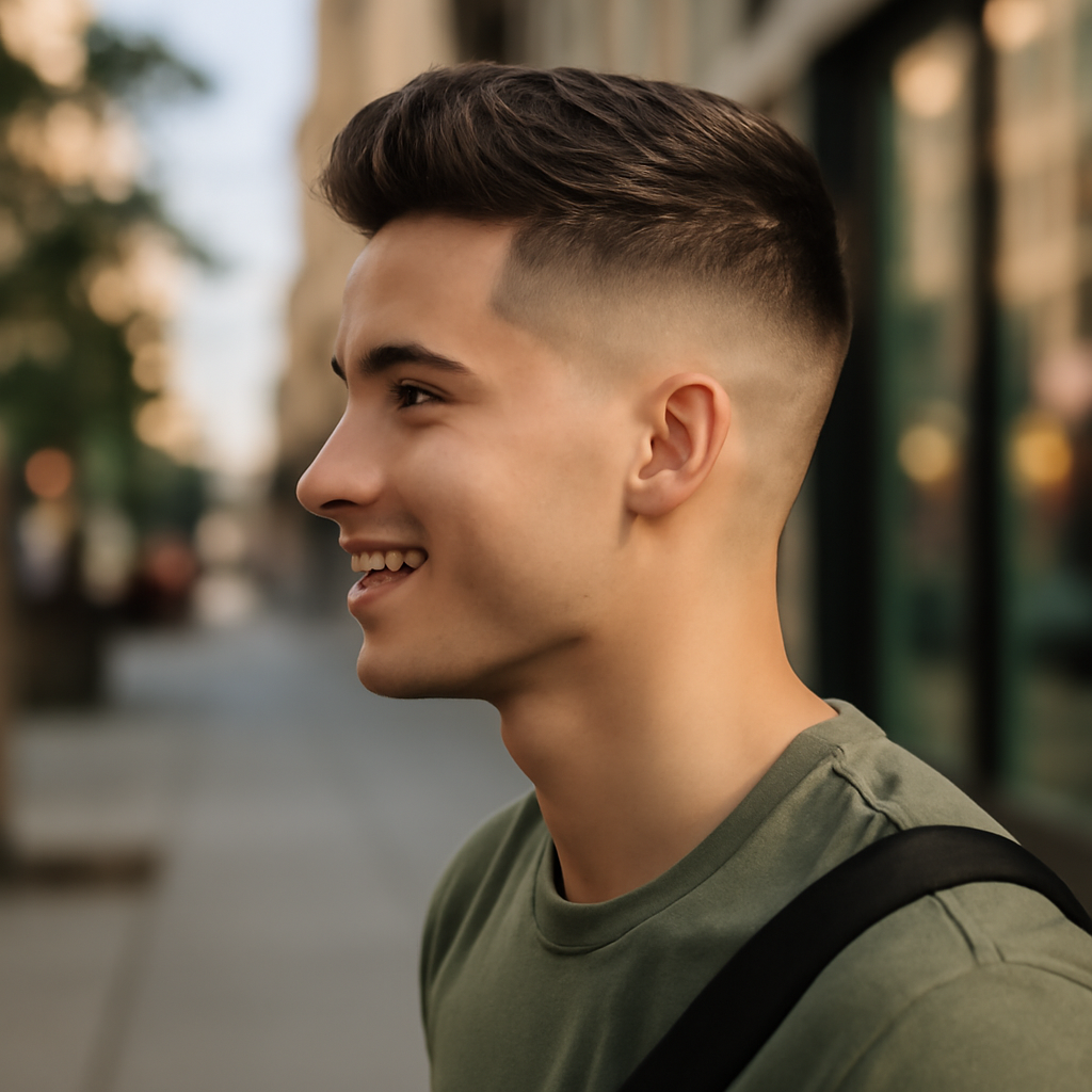 high fade haircut - Side View