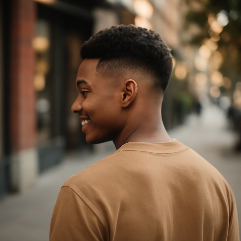 high taper fade black male - Back View