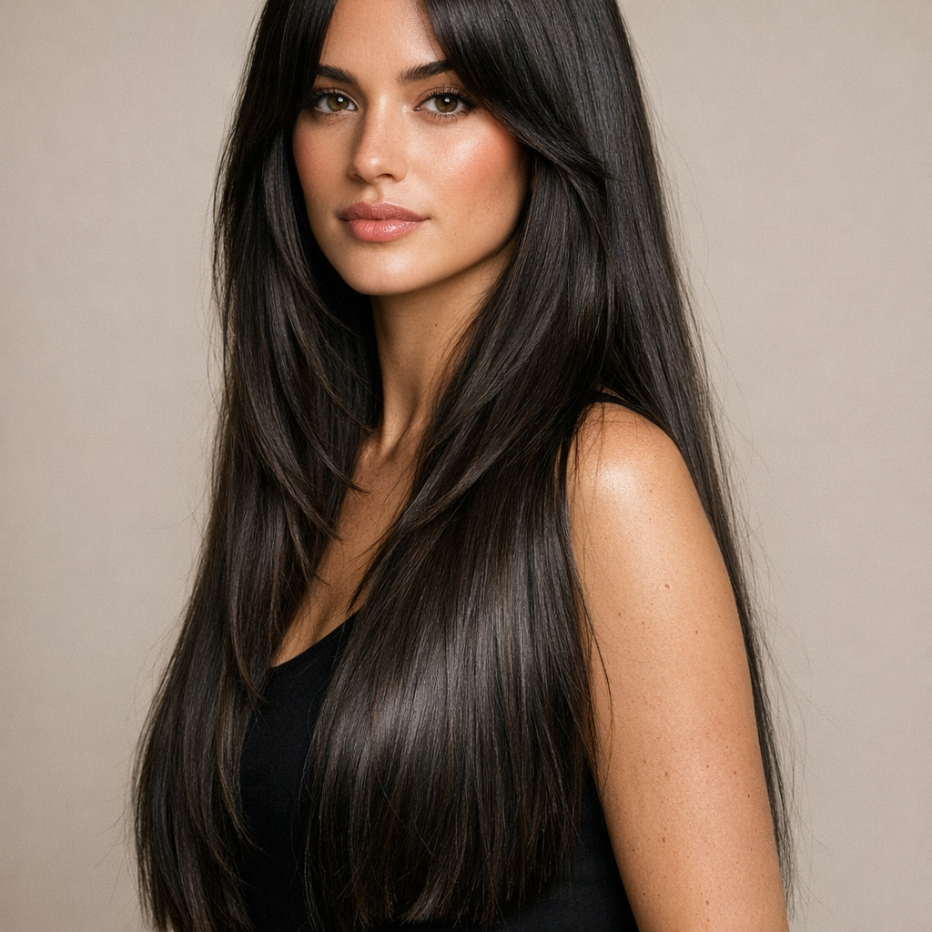 Long Blunt Layers: The Clean, Weighty Layered Cut That Still Moves - 3/4 Profile