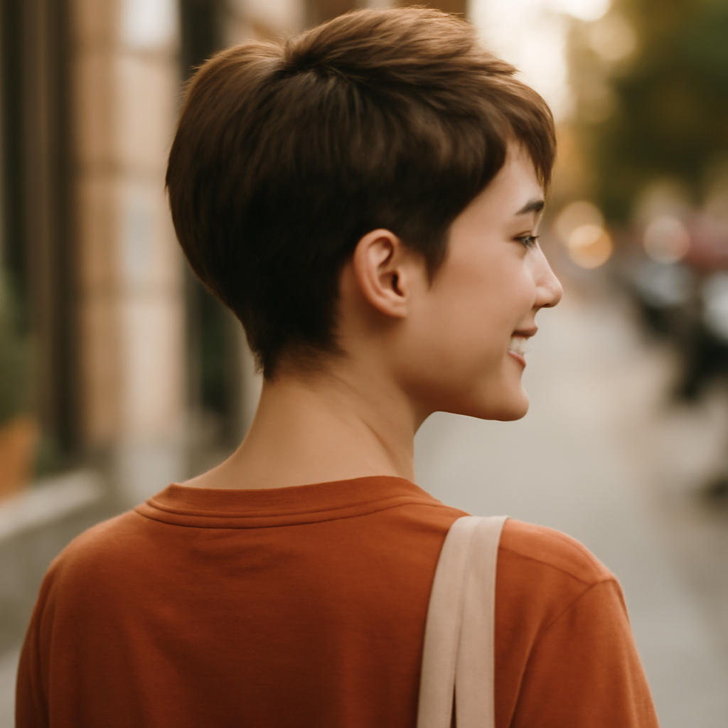 long pixie cut - Back View