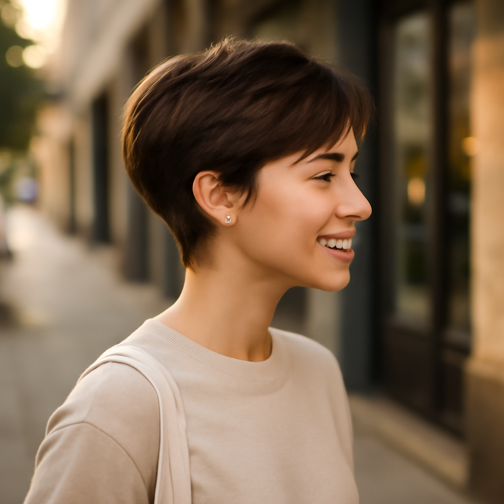 long pixie cut - Side View