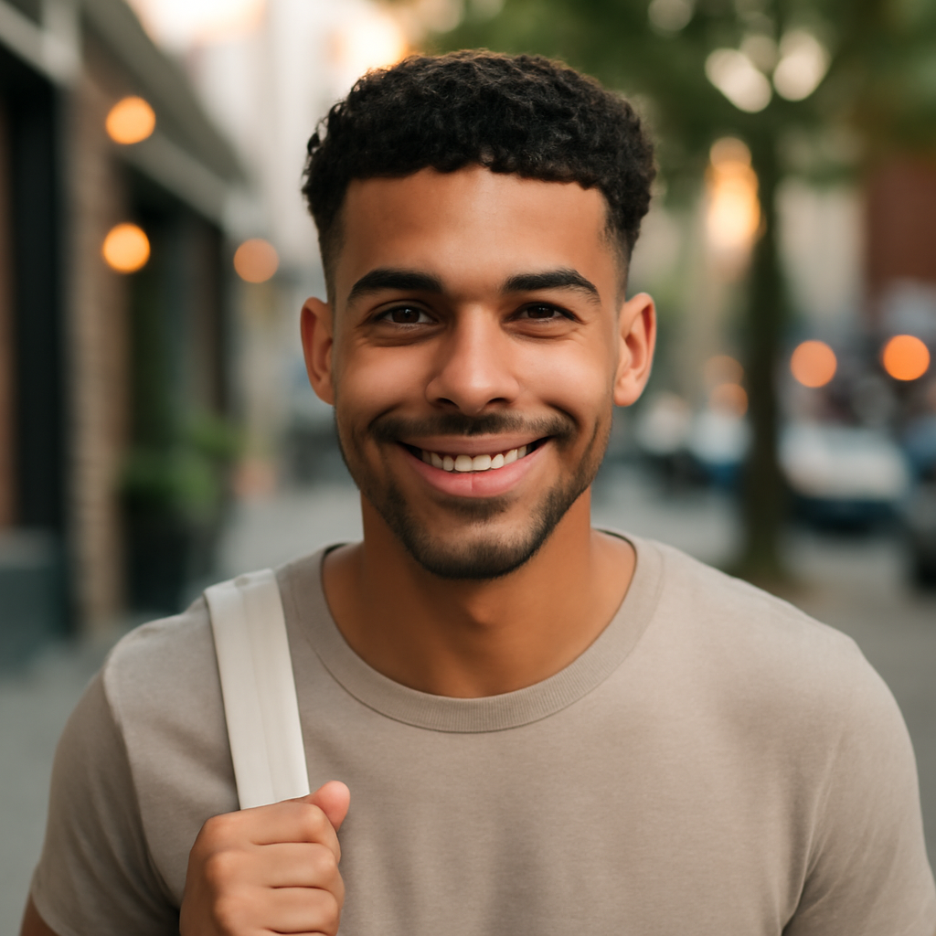 low fade curly hair - Front View