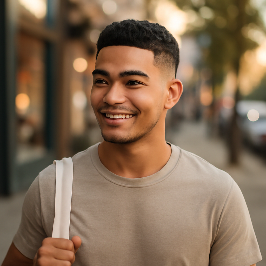 low fade taper - Front View