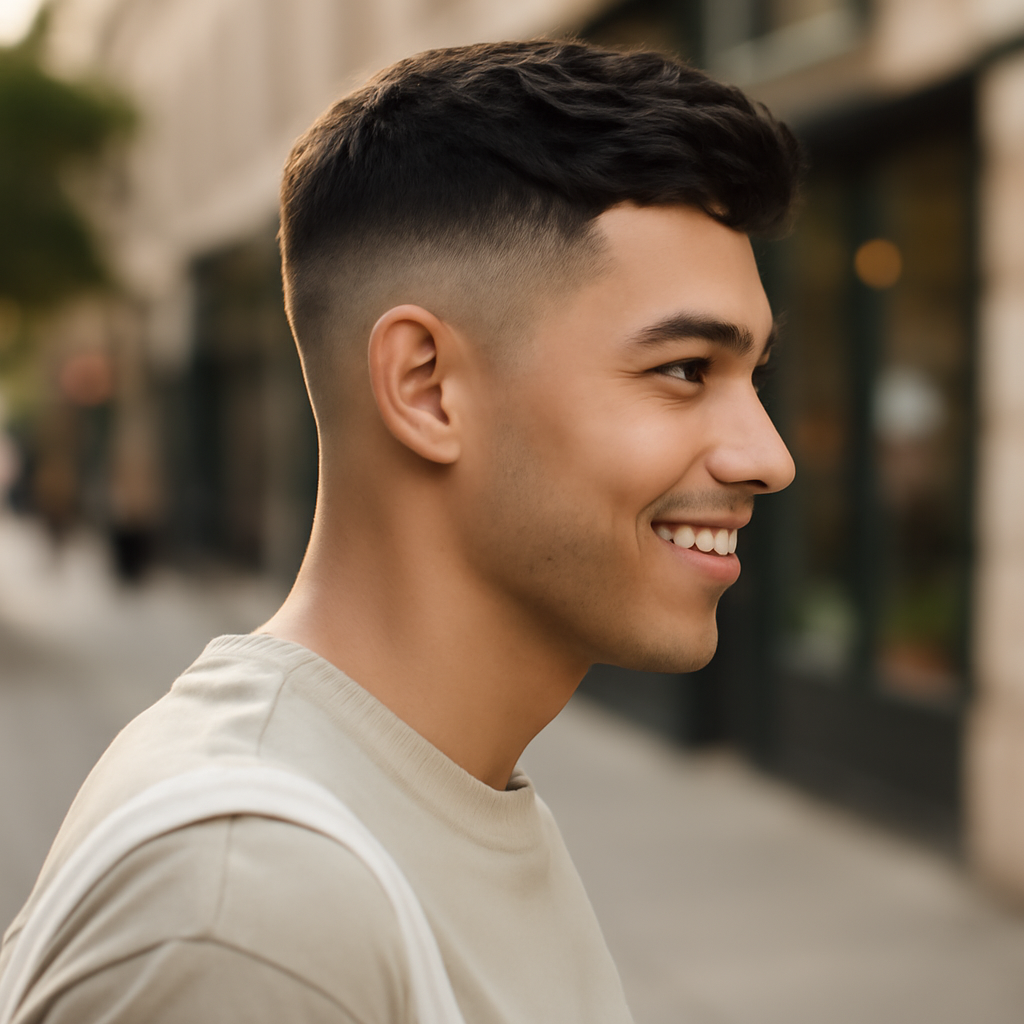 low fade taper - Side View