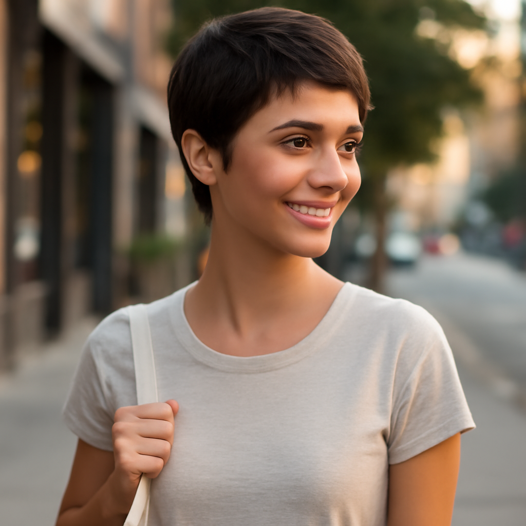 low maintenance short haircuts - 3/4 Profile View