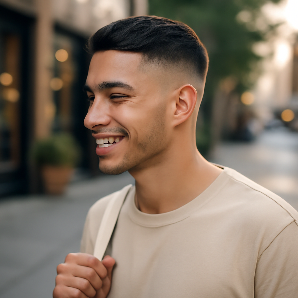 low skin fade - 3/4 Profile View