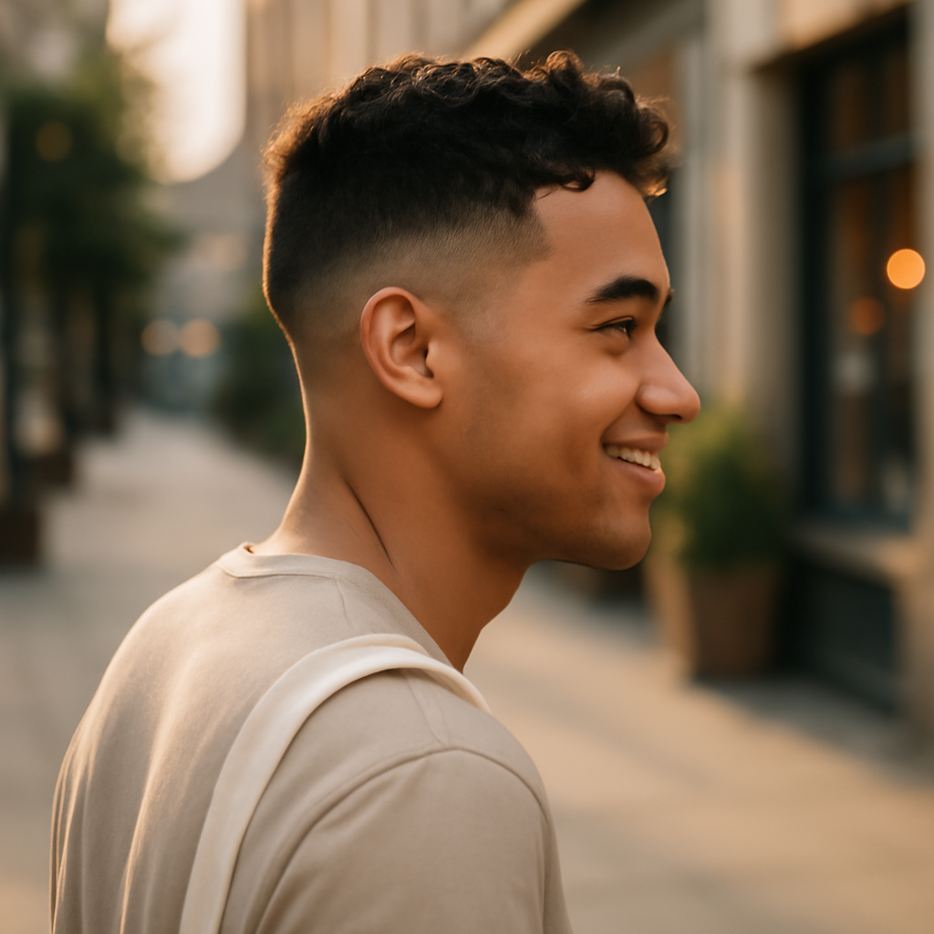 low taper fade haircut - Side View