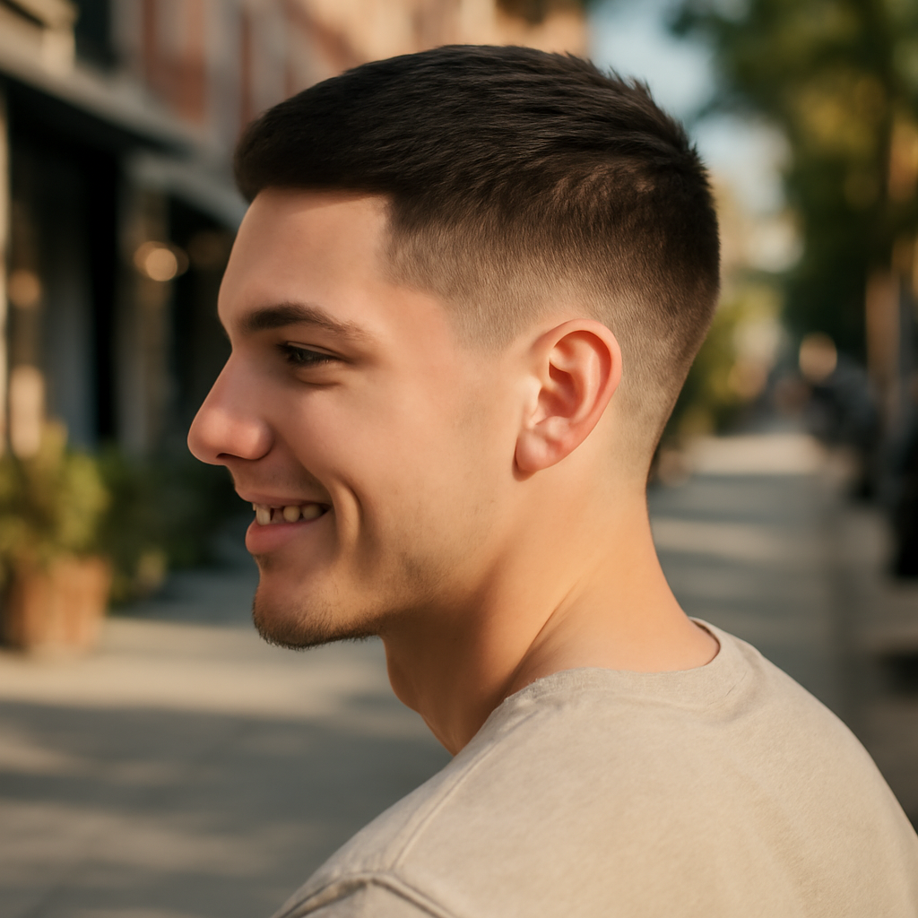 low taper fade straight hair - Back View