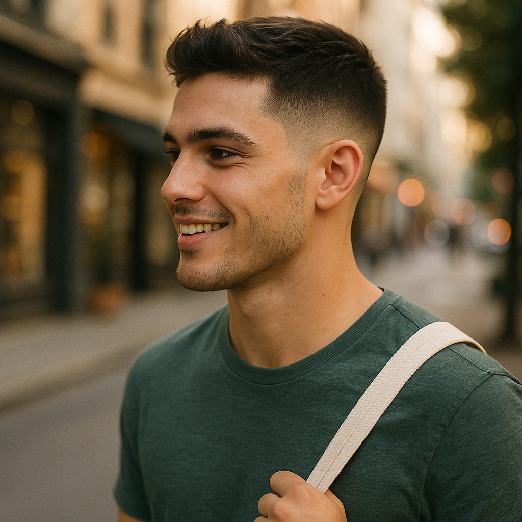 low taper fade - 3/4 Profile View