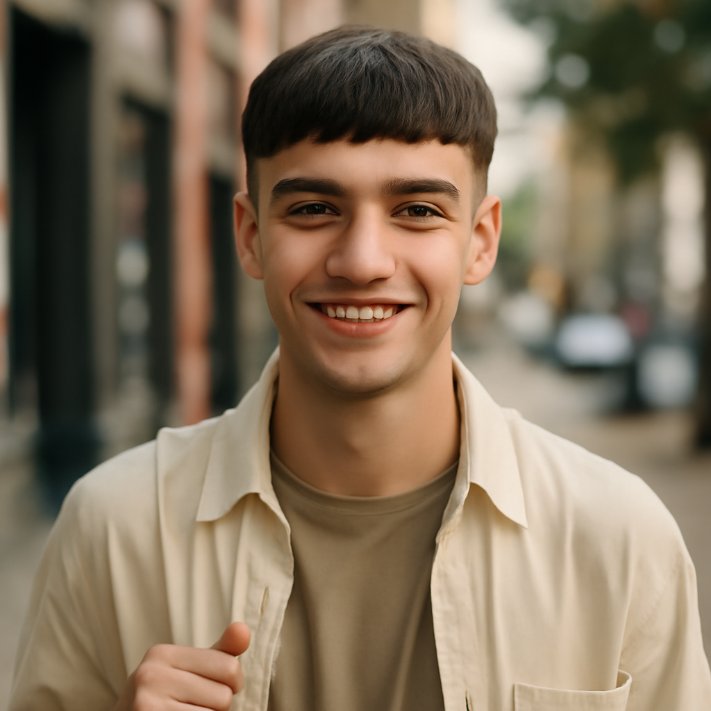 low taper fringe - Front View