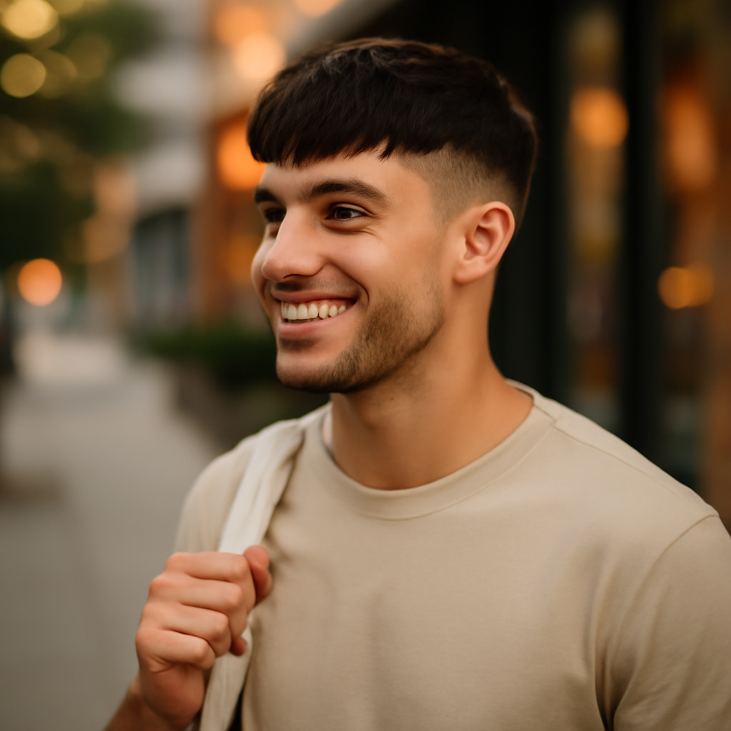 low taper fringe - 3/4 Profile View
