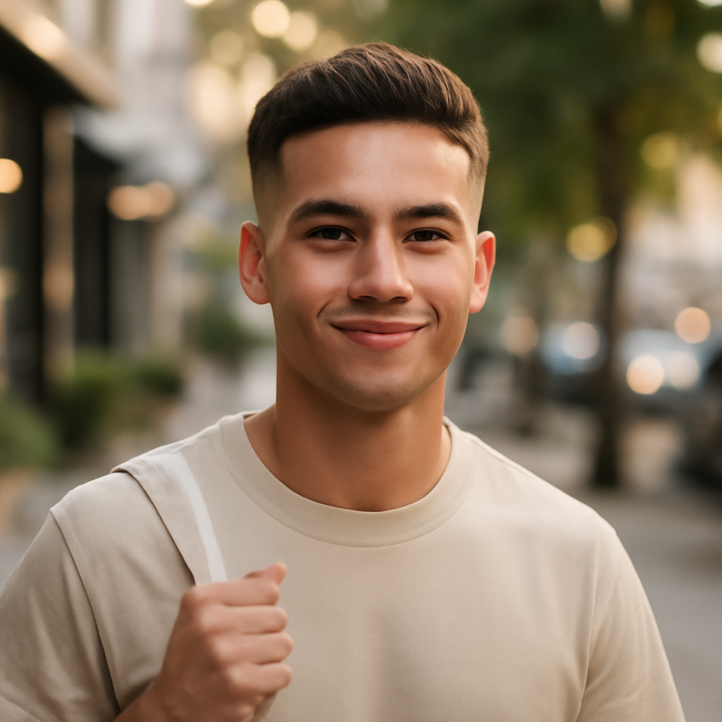 low taper haircut - Front View