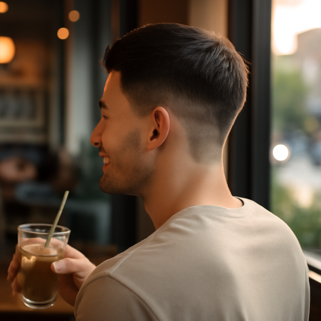 low taper straight hair - Back View