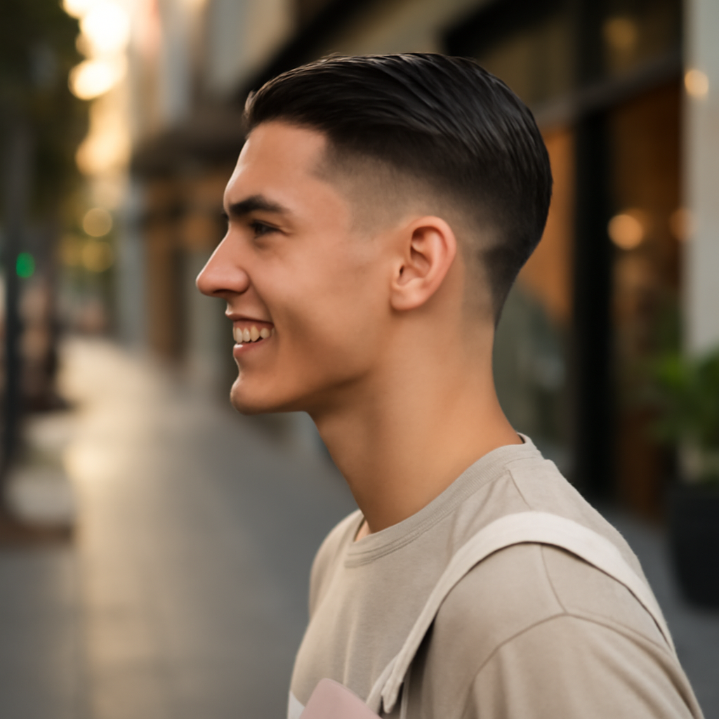 low taper straight hair - Side View