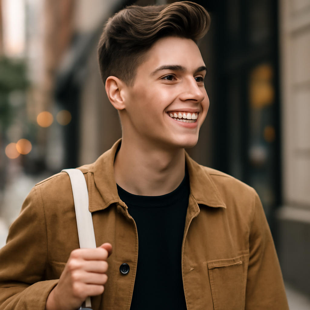 male haircuts - 3/4 Profile View