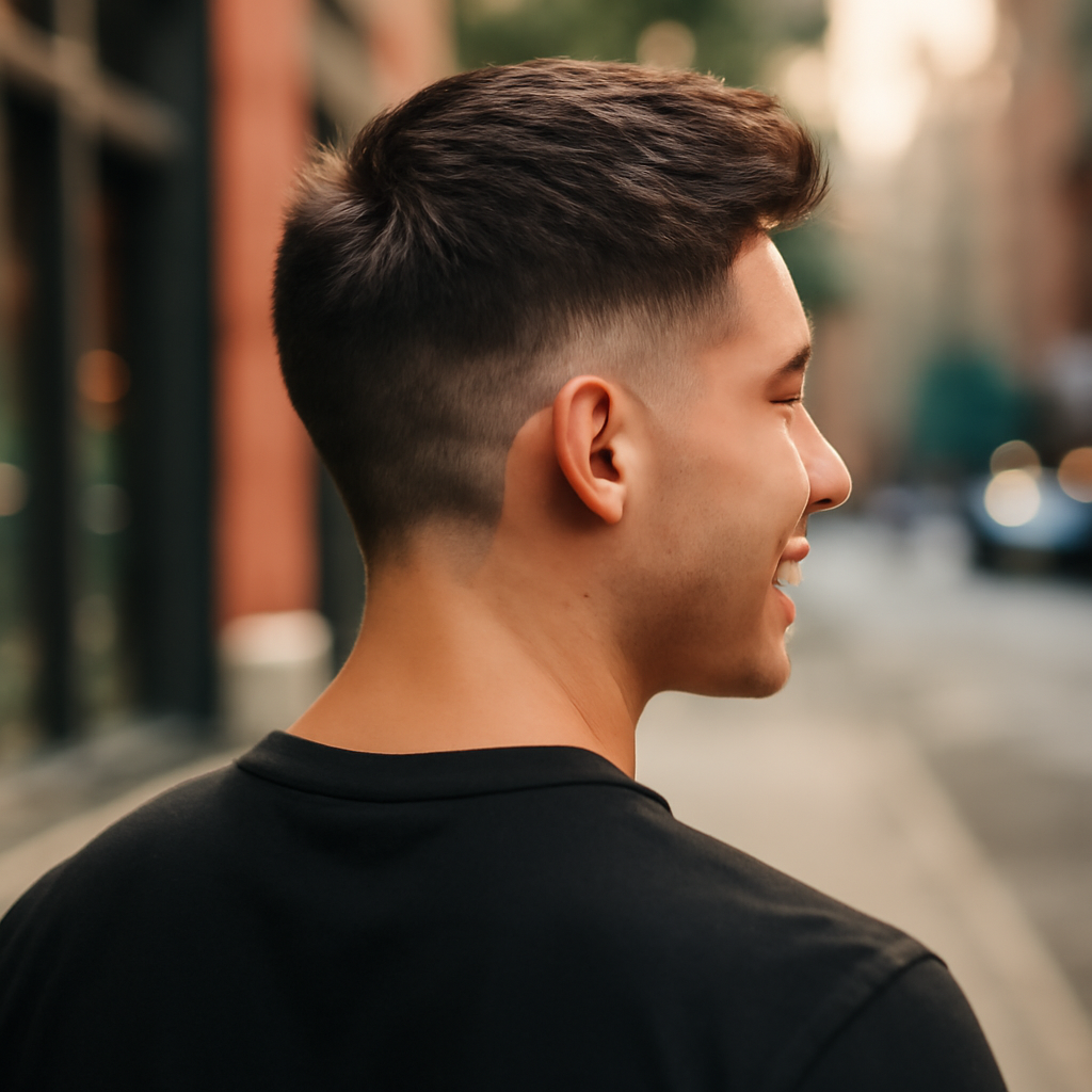 mens haircut - Back View