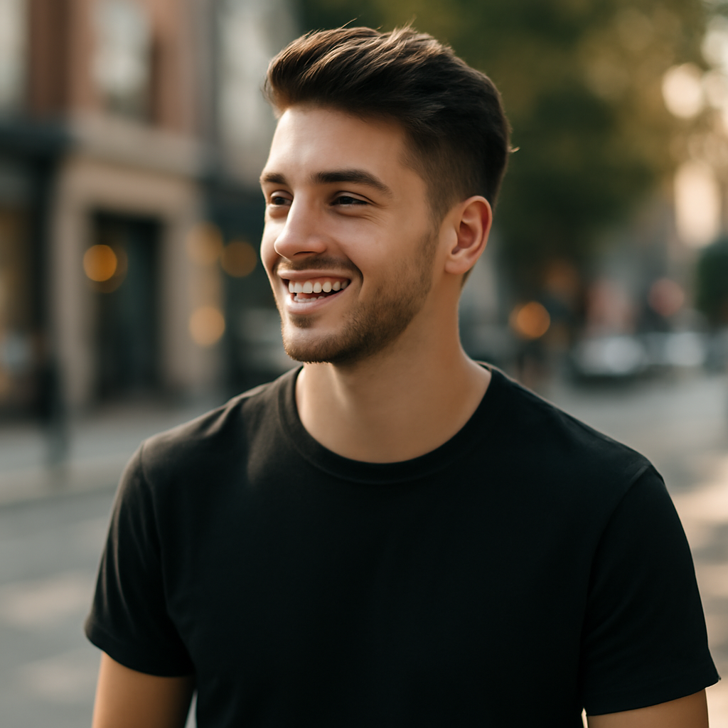 mens haircut - 3/4 Profile View