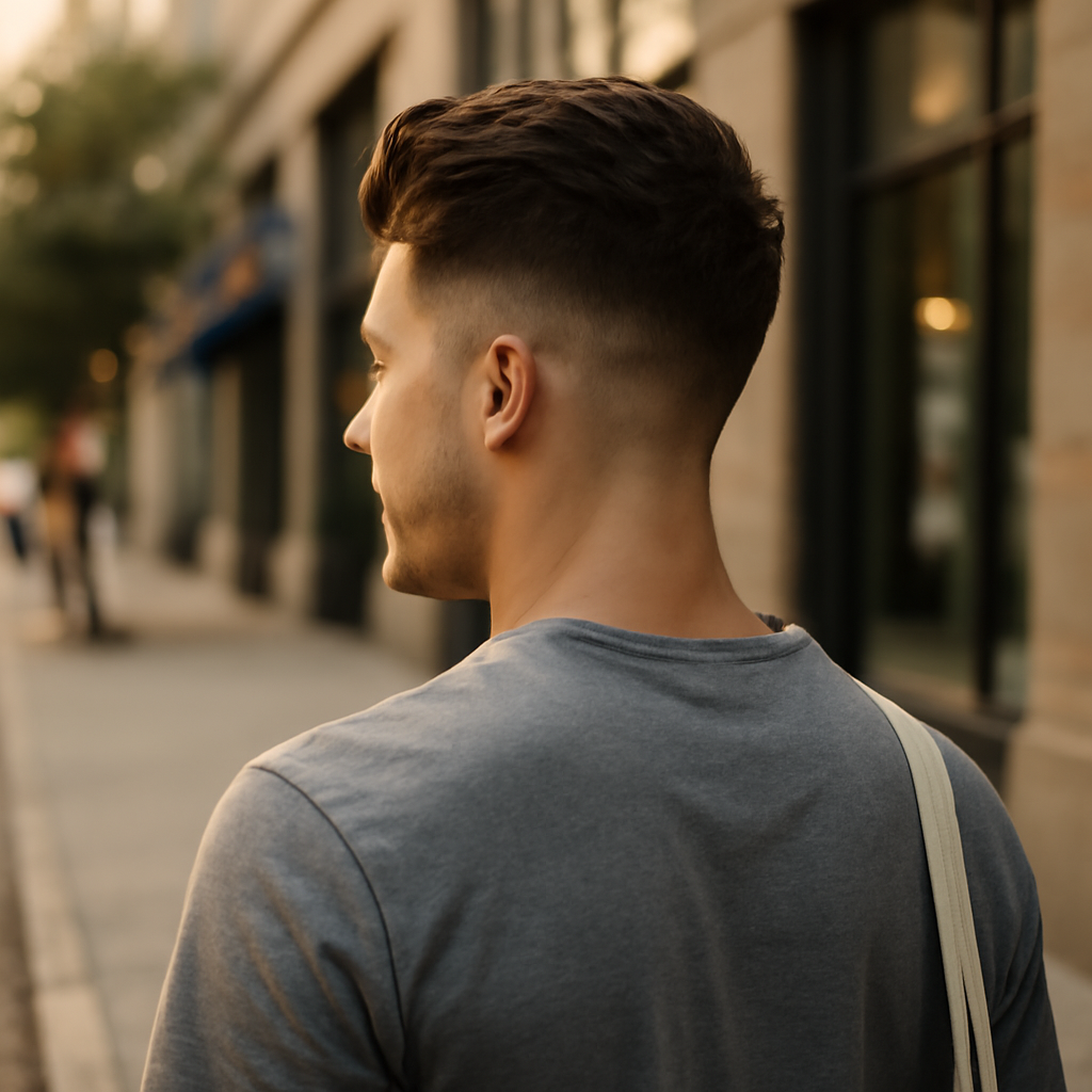 mid fade haircut - Back View